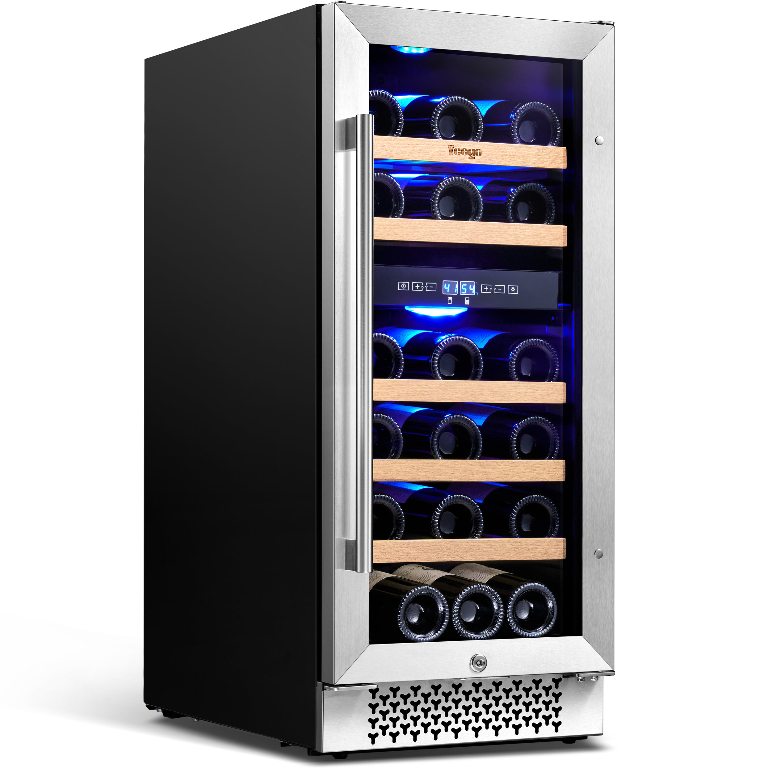 Yeego 28 Bottles 15" Dual Zone Wine Cooler Under Counter Compressor